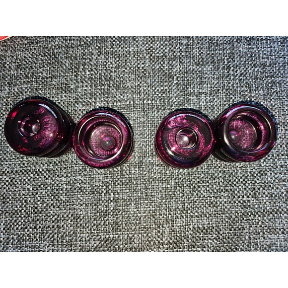 Target Other - Target Essentials Purple Glass Candle Holders Set of 4 Bubble Stacked Taper Tea